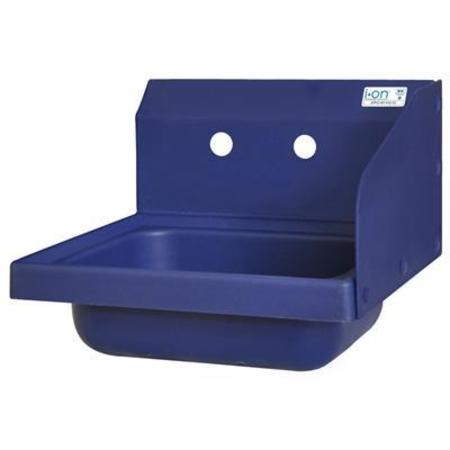 BK RESOURCES IONTM Blue Antimicrobial Hand Sink W/Right Side Splash, 2 Holes APHS-W1410-RSB